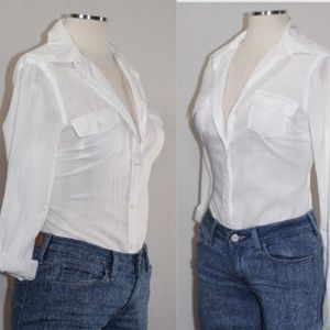 American Heritage White Cotton Blouse